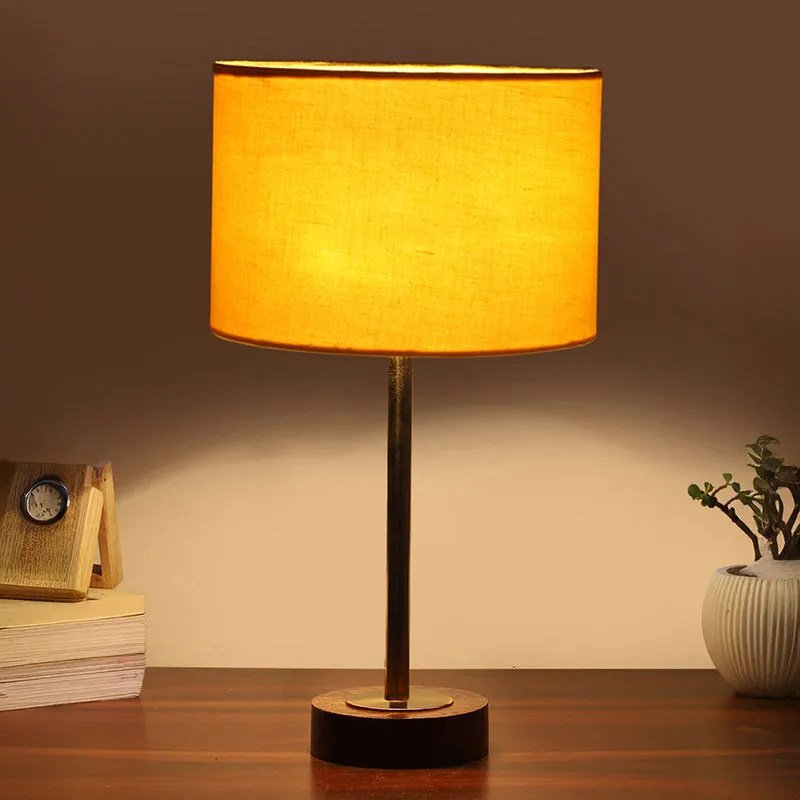 Cotin I Rodin Wooden Table Lamp - Yellow,Gold,Brown media 1