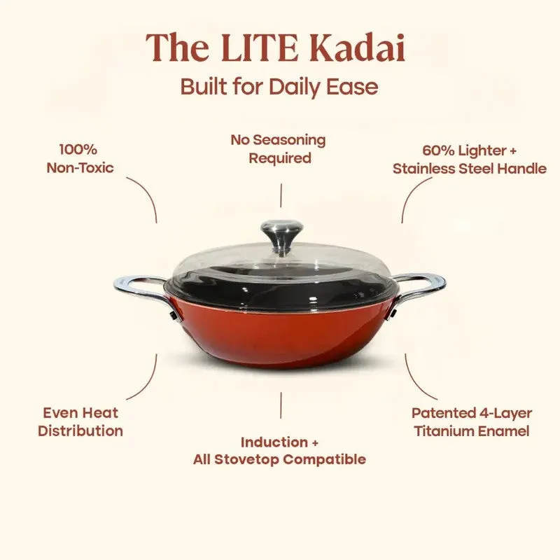 Cumin Co Enamel Cast Iron Kadhai (3000 mL) - Rust media 5