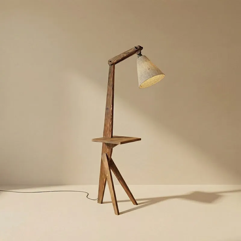 ConicalBeam Wooden Floor Lamp - Brown media 6