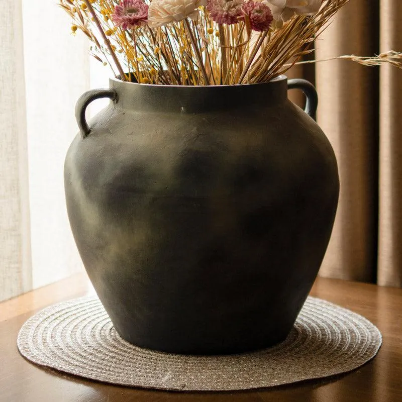 Gaina Antique Vase With Dried Flower Bunch - Two Piece Set media 4