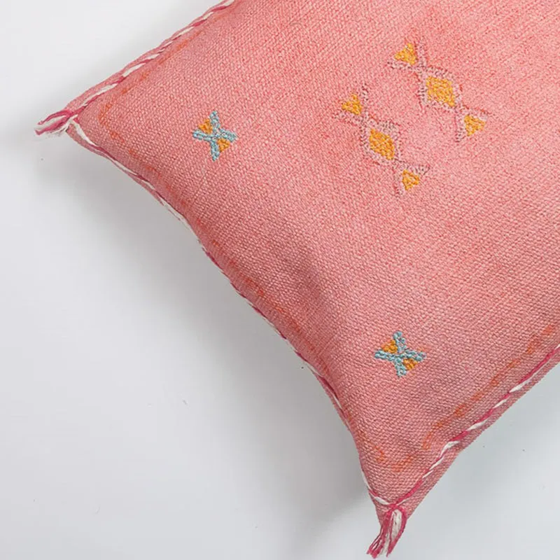 Tribal Glyph V Embroidered Cushion Cover - Pink media 4