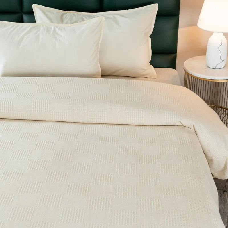 GridForm Cotton Bedsheet (Blue) - 300 TC media 5