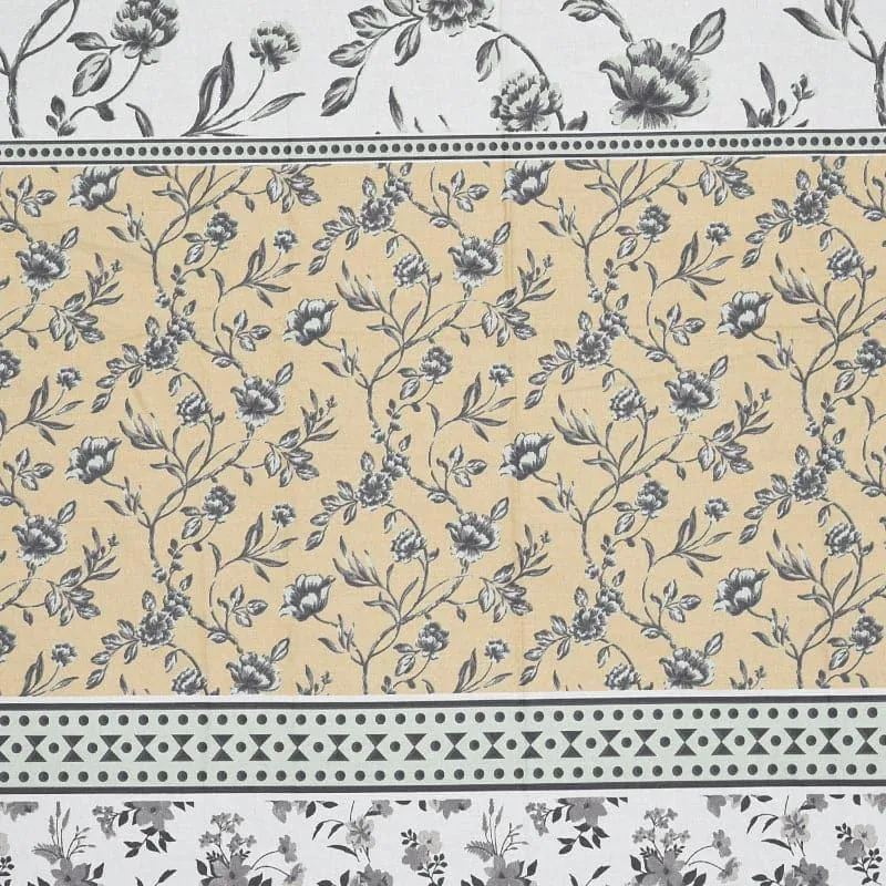 Nesa Flora Stripe - Buff & Peach Cotton Bedsheet - 210 TC media 5