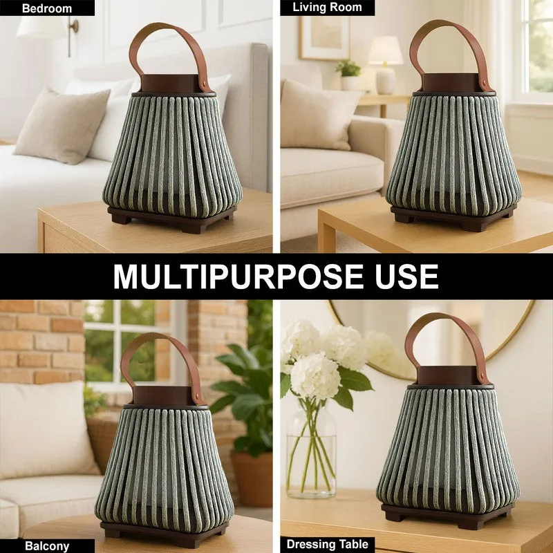 StriaGlow Bamboo Tea Light Candle Holder - Grey media 6