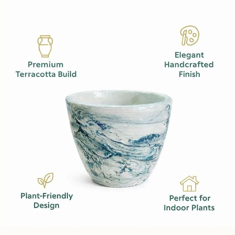 Coastal Swirl Ceramic Planter (White) - Set of Two media 9
