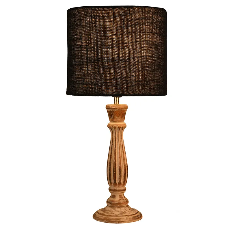 Whittle Glow Fabric Table Lamp - Black,Brown media 3