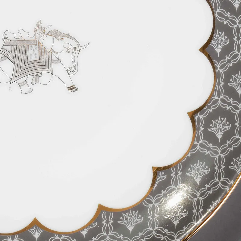 Gilded Legacy 24k Gold Brushed Porcelain Dinner Set (Grey) - 21 Piece Set media 12