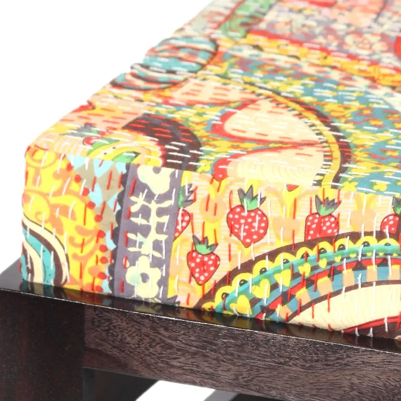 Vexon Sheesham Wooden Bench with Stool (Multicolor) - Two Piece Set media 7