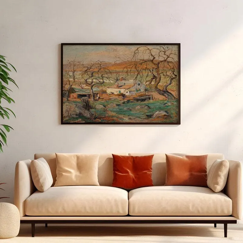 Landscape with Gnarled Trees By Ernest Lawson - Black Frame media 4