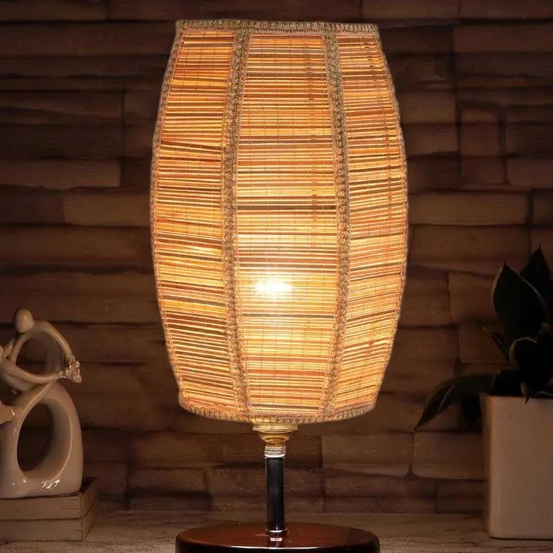 Mogo Bamboo Table Lamp - Beige,Brown media 1