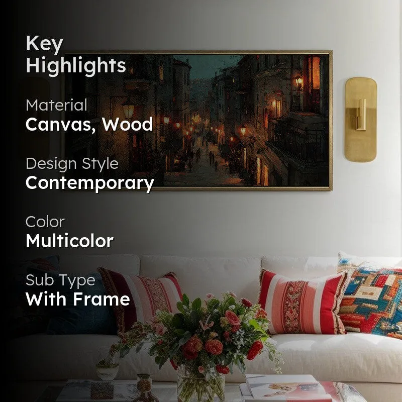 Lantern Alley Canvas Wall Painting With Frame media 2
