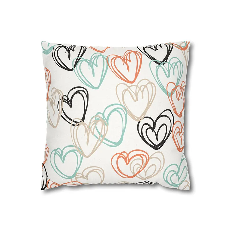 Hearty Doodles Printed Velvet Cushion Cover media 6