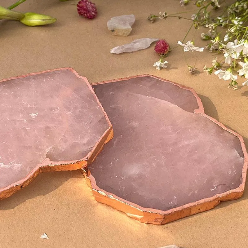 Ros Harmony Rose Quartz Coaster - Set Of Two media 4