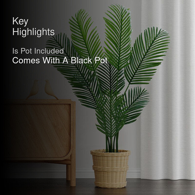 Faux Everlasting Areca Palm Plant With Black Plastic Pot - 140 cm (4.6 ft) media 2