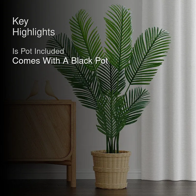 Faux Everlasting Areca Palm Plant With Black Plastic Pot - 140 cm (4.6 ft) media 2