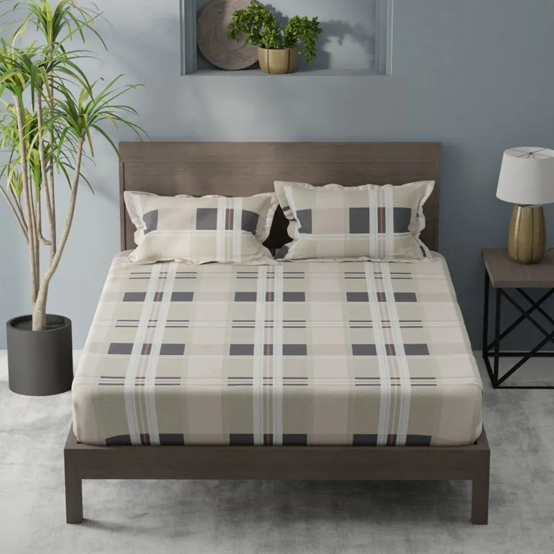 Check Mate Single Microfiber Bedsheet - 120 GSM media 1