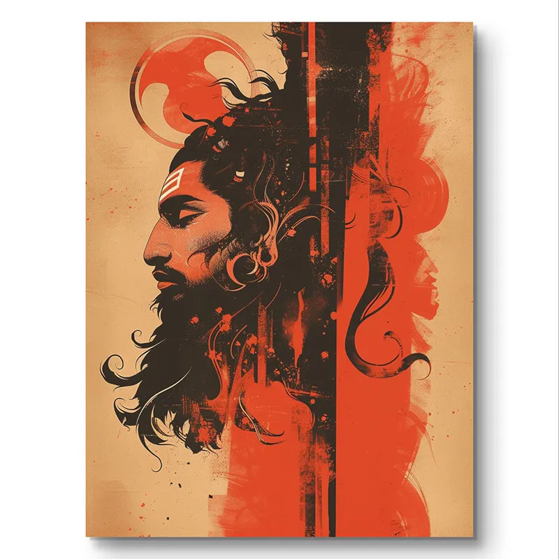 Shiva Of Scarlet Wall Painting media 3