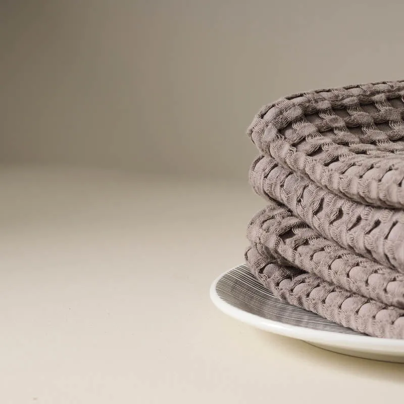 Cloud Soft Waffle Face Towel (Grey) - Set Of Four media 3
