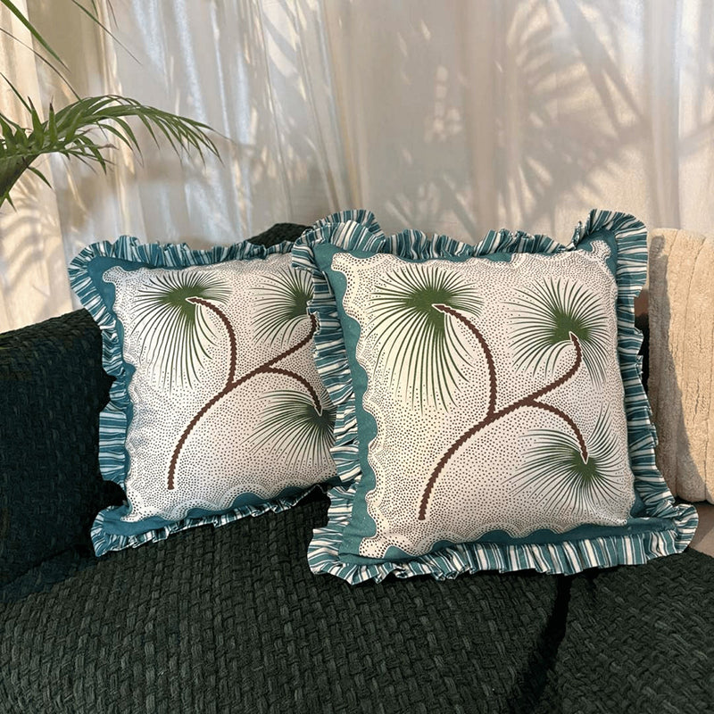 Wisp Of Leaves Cushion Cover - Set Of Two