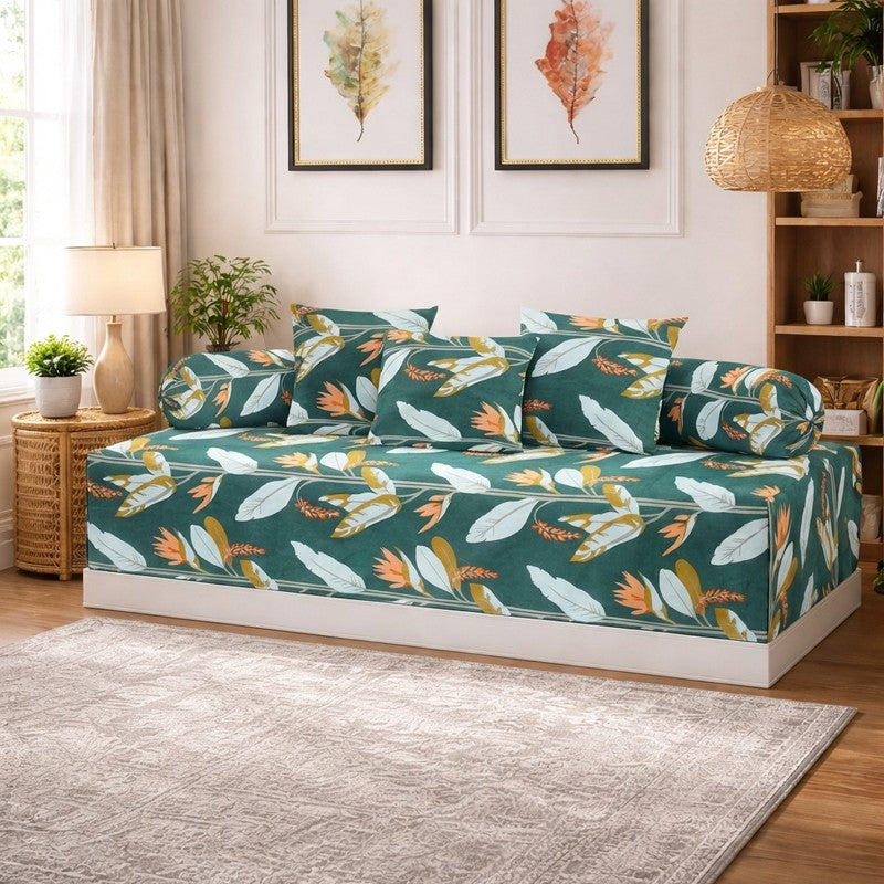 Florixa Printed Diwan Set - Six Piece Set