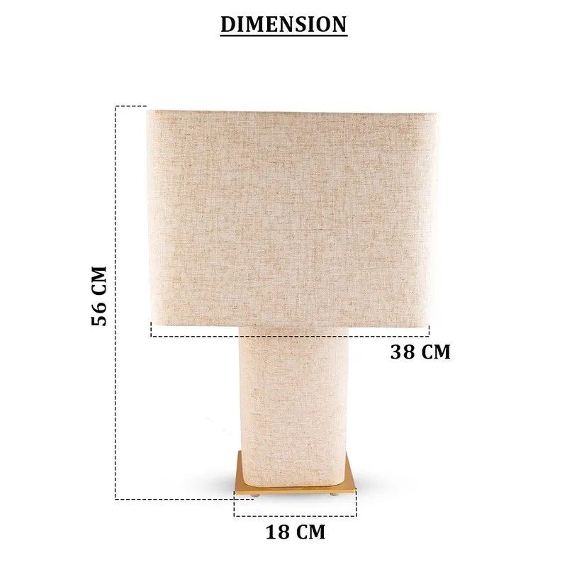 AarviDecor Stratford Decorative Fabric Table Lamp - Beige media 8