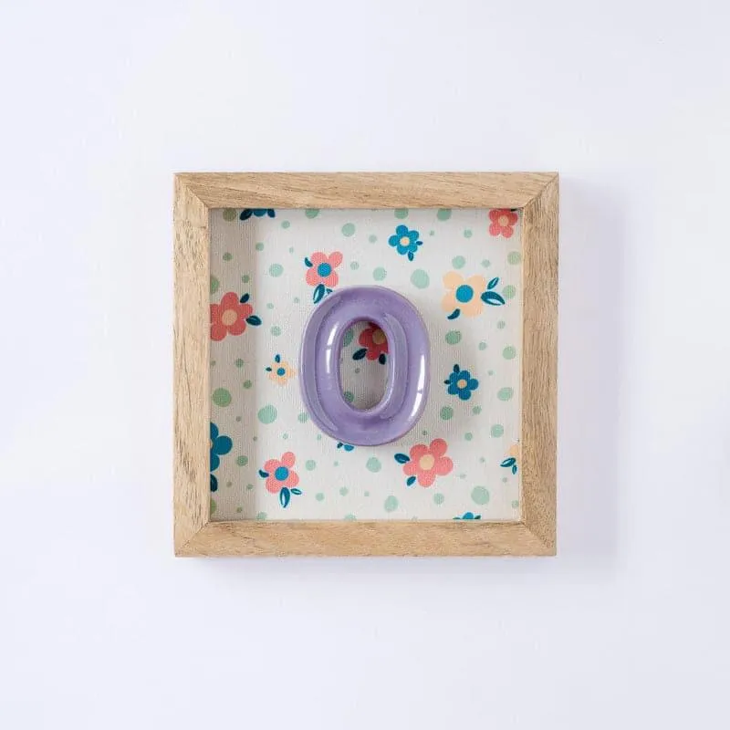 (O) Mini Mottled Mono Ceramic & Wooden Wall Accent - Purple media 3
