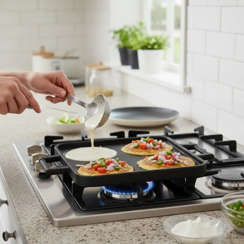 Snack Nest Cast Iron Non-Stick Paniyaram & Appam Pan - Black media 7