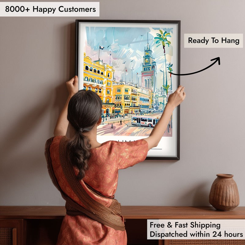 Vintage Lima Framed Canvas Wall Painting media 6
