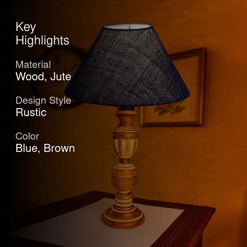 Zenrae Flux Wooden Table Lamp - Blue media 2