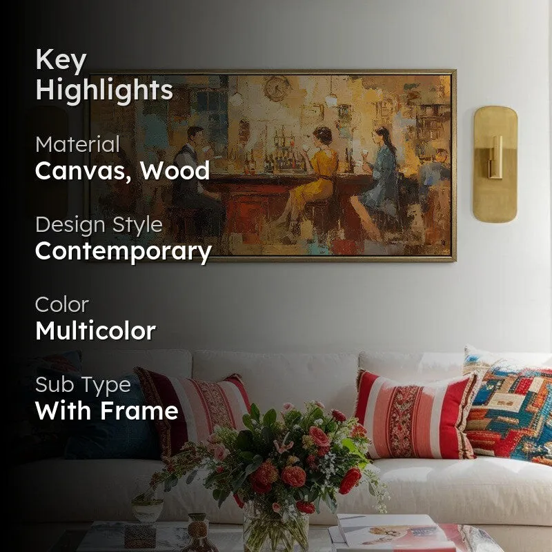 Golden Gather Canvas Wall Painting With Frame media 2