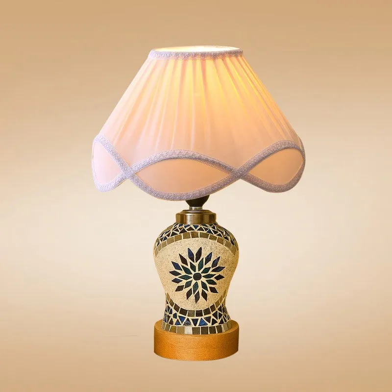 Floranira Arc Pleated Wooden Table Lamp media 6