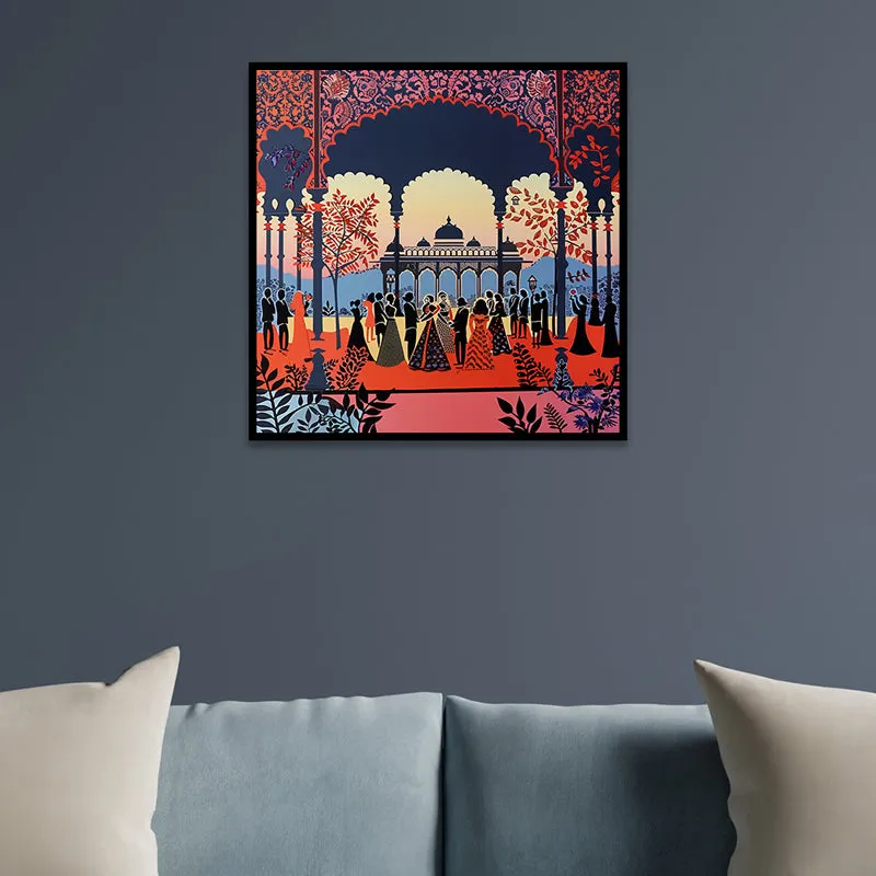 Mughal Sabha Canvas Wall Art With Frame media 5