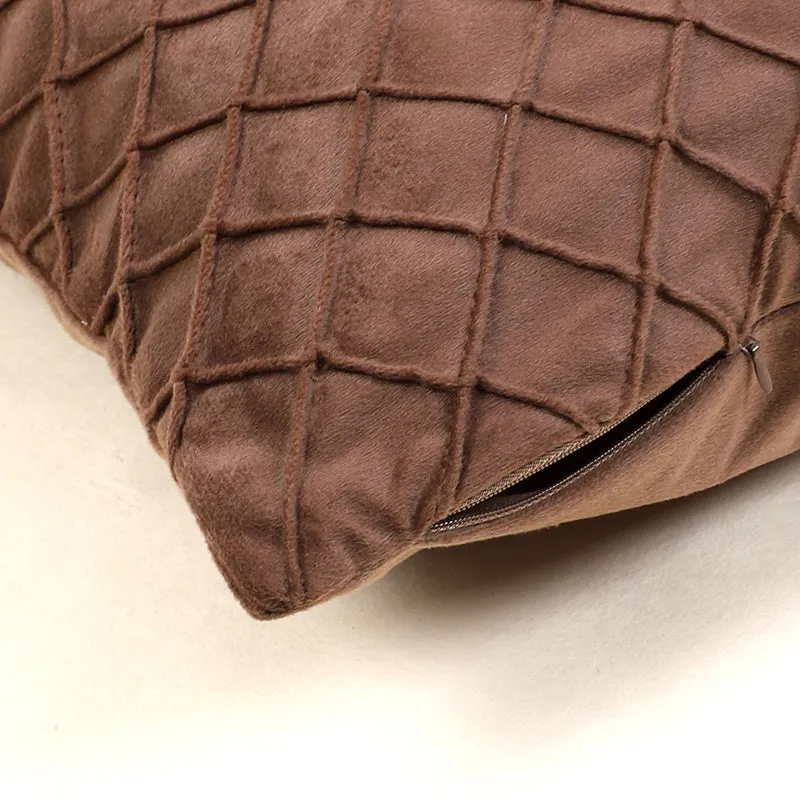 Swayam Lohita Pintex Velvet Cushion Cover (Brown) - Set of Two media 5