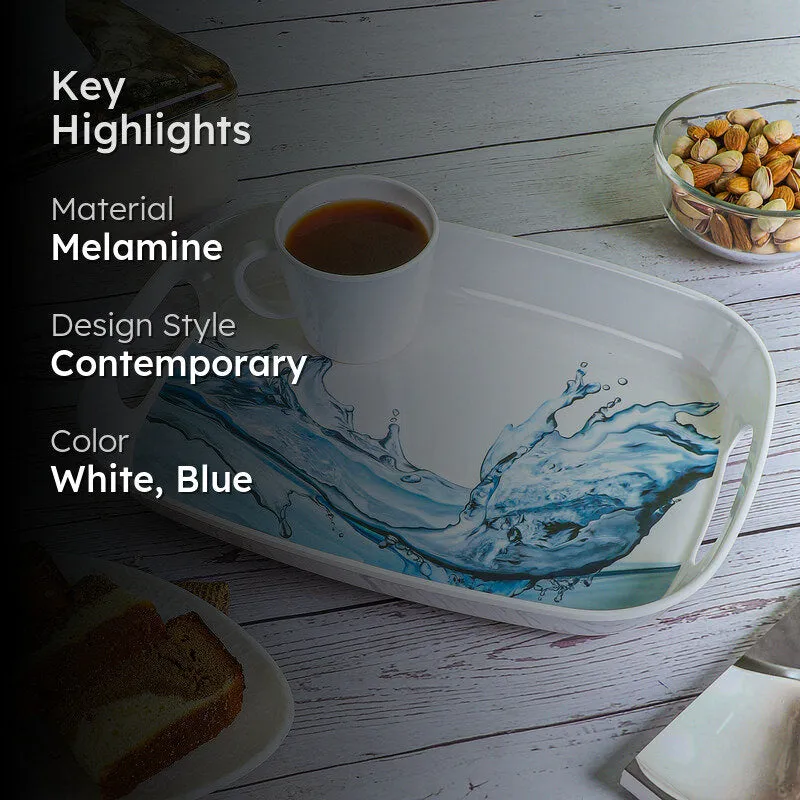 Splash Of Blue Melamine Serving Tray media 2