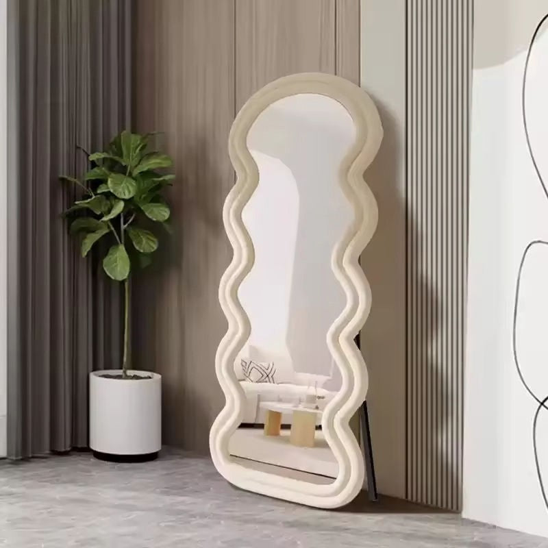 Ripple Edge Floor Mirror - Grey media 4