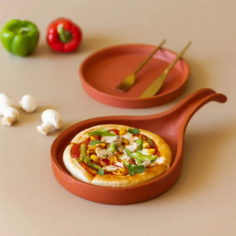 Arda Terracotta Ceramic Pizza Pan media 1