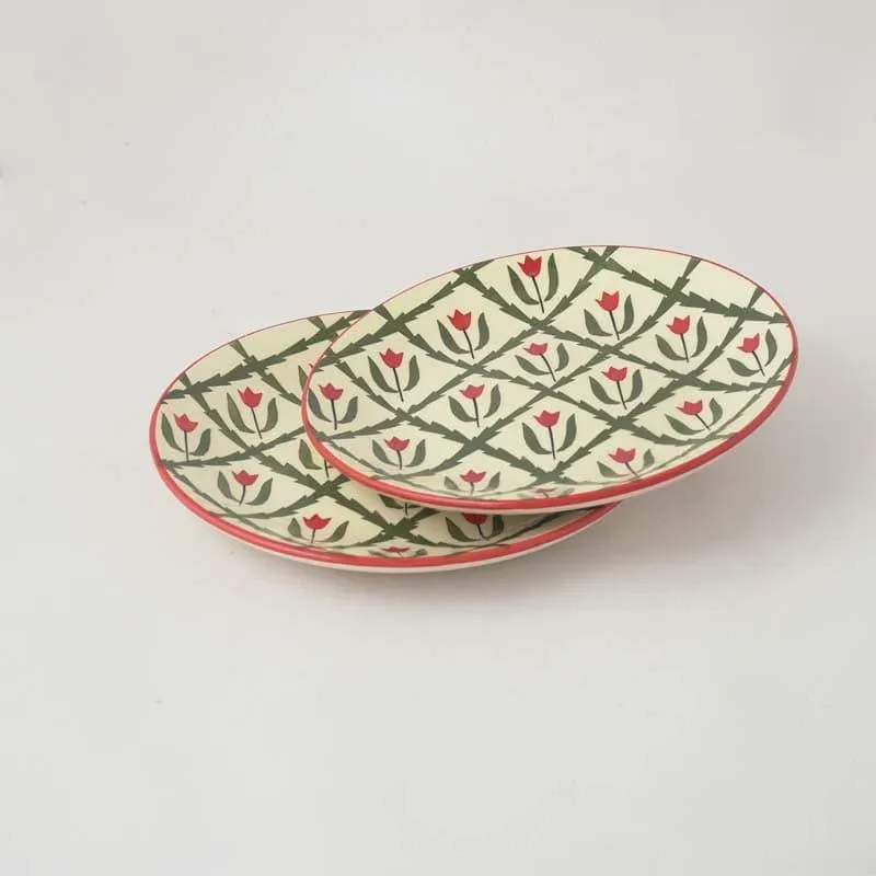 Dianthus Ceramic Quarter Plates - Set Of Two media 5