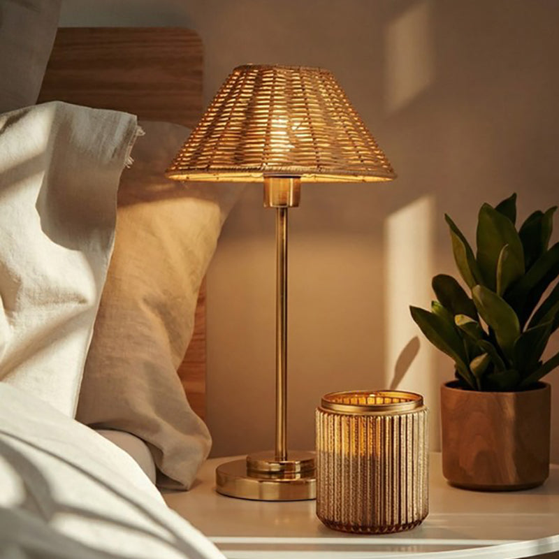 Fig Living Natural Cane Lamp - Beige,Gold media 5