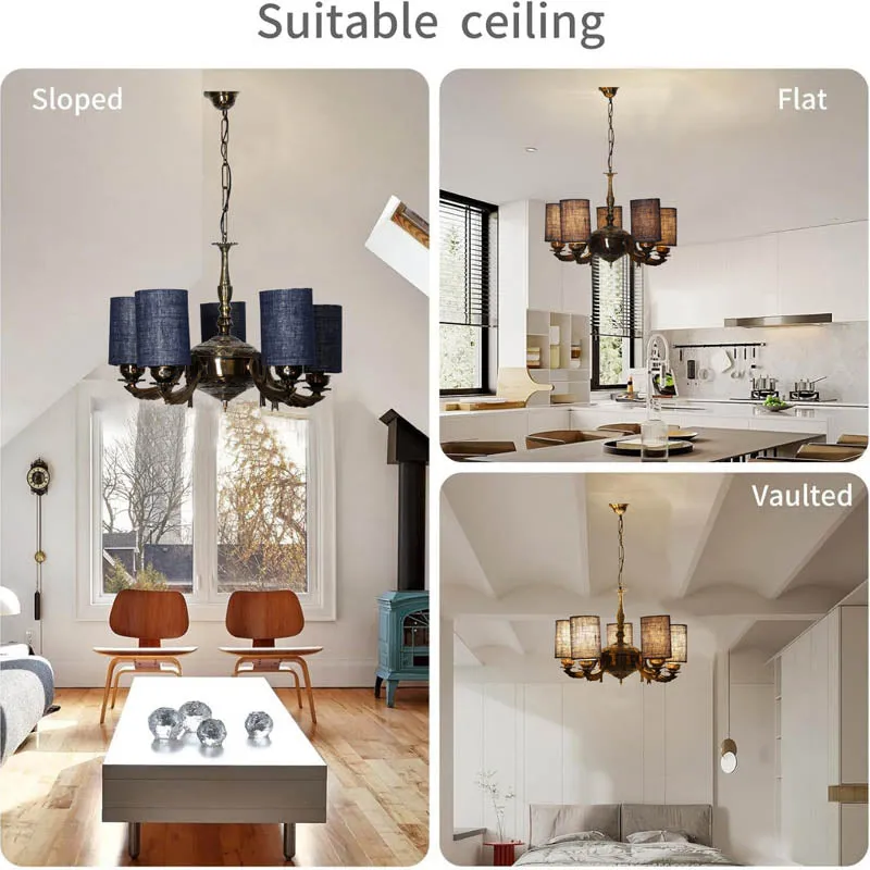 Oceanic Cylindrical Golden Antique Ceiling Lamp media 5