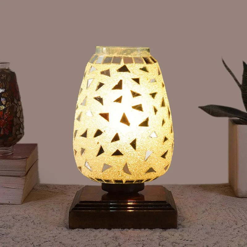 Orvella Mosaic Glass Table Lamp With Wooden Base media 3
