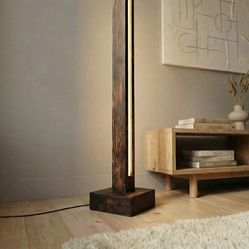 MinimalRay Wooden Floor Lamp - Brown media 4