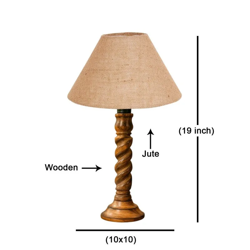 Elvane Oria Wooden Table Lamp - Beige media 8