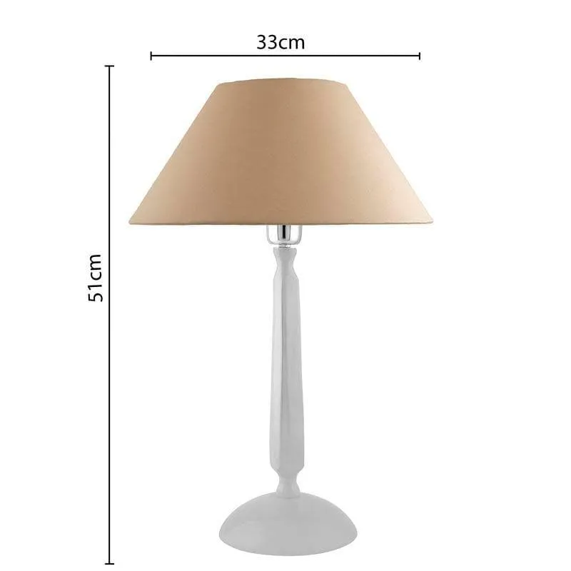 Marvel Luminary White Fabric Table Lamp - White,Beige media 5