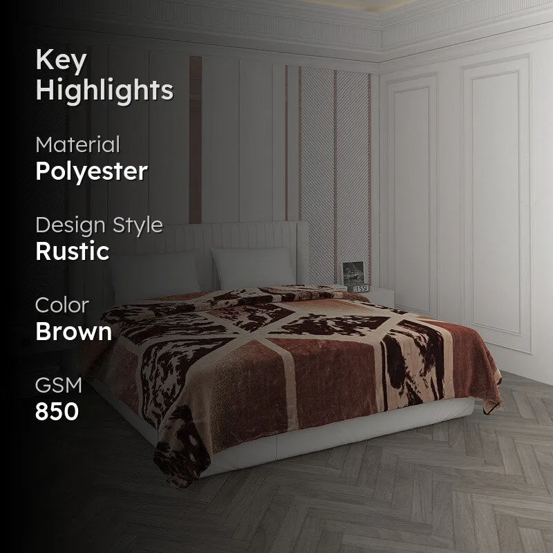 Monte Carlo Mosaic Diamond Blanket (Brown)- 850 GSM media 2