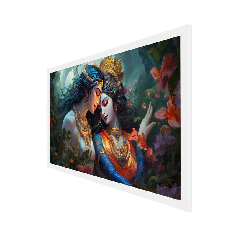 Mythic Pair Radha Krishna Canvas Wall Painting media 5