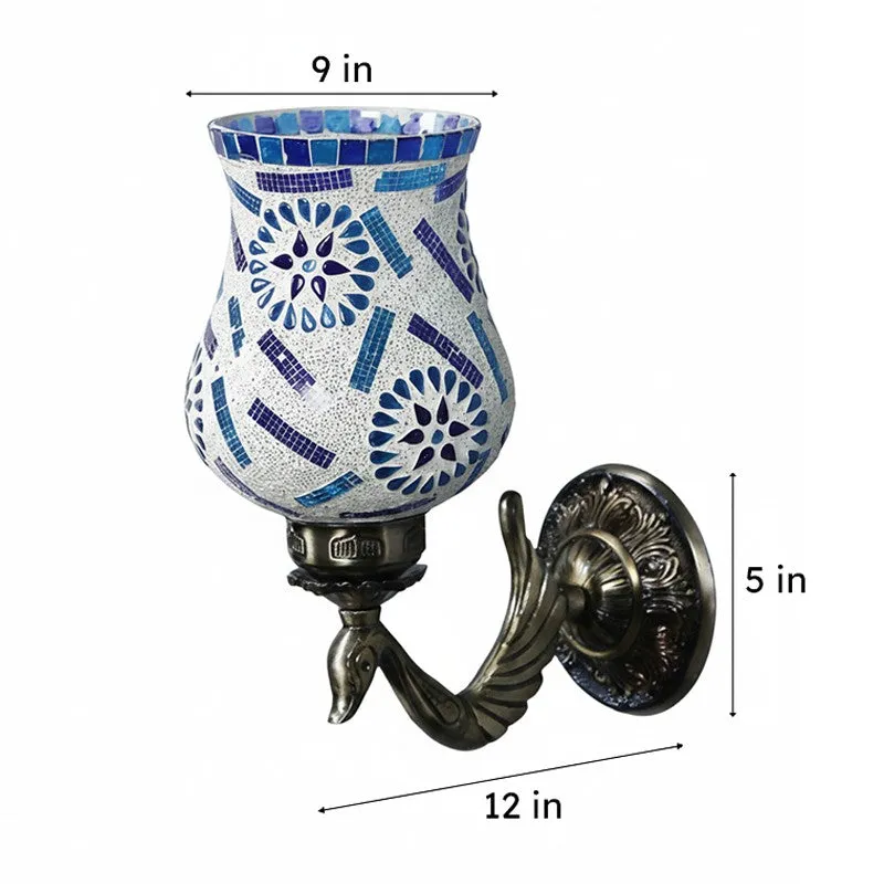 Tara Retro Mosaic Glass & Metal Wall Lamp media 5