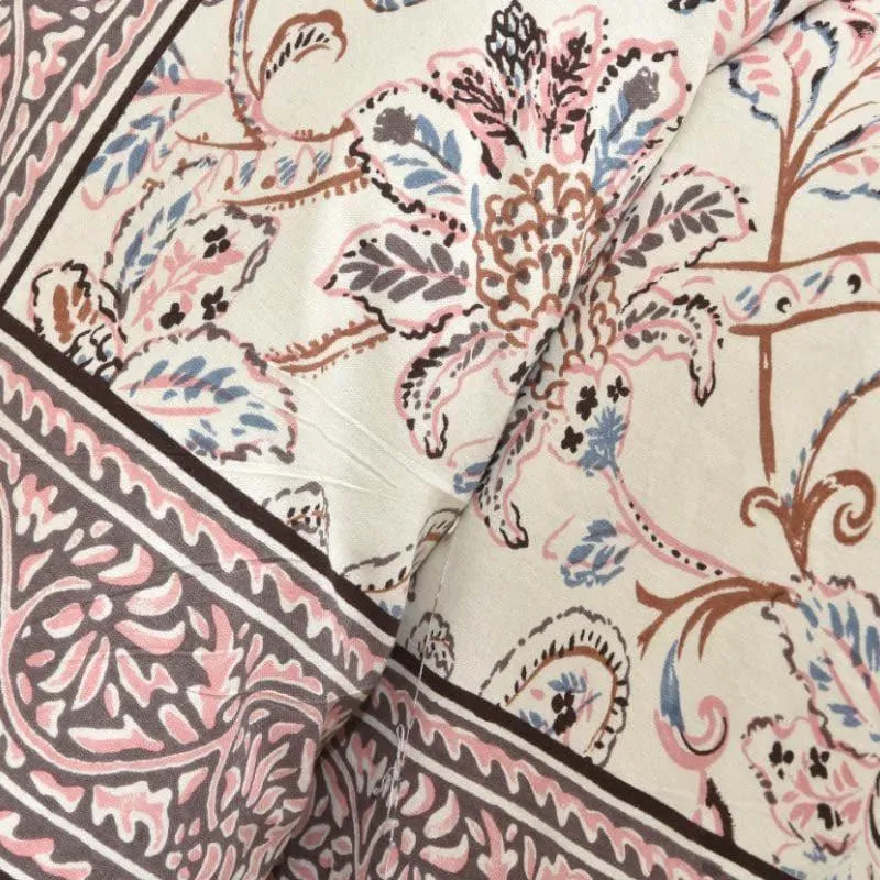 Floral Flush Cotton Bedsheet (Plum) - 200 TC media 4