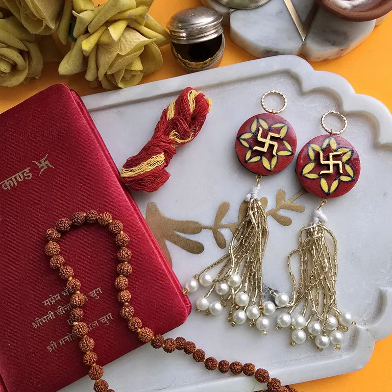 Swastika Handcrafted Latkan - Set Of Two media 4