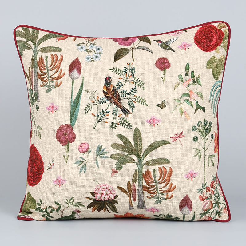 India Circus Botanic Plume Printed Cotton Cushion Cover - Set Of Two media 4