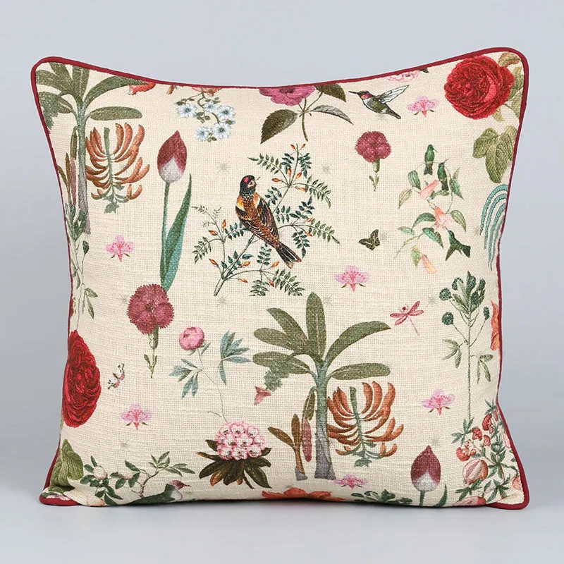 India Circus Botanic Plume Printed Cotton Cushion Cover - Set Of Two media 4